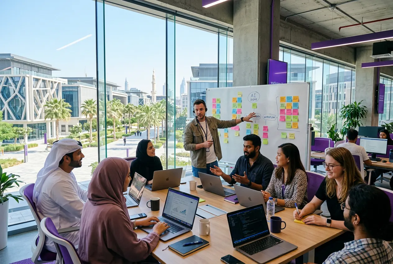 AI workshop for a technology team on a Dubai business campus
