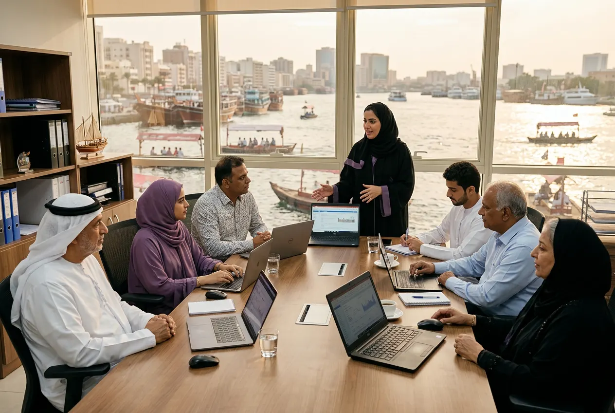 AI training for a trading business overlooking Dubai Creek in Deira